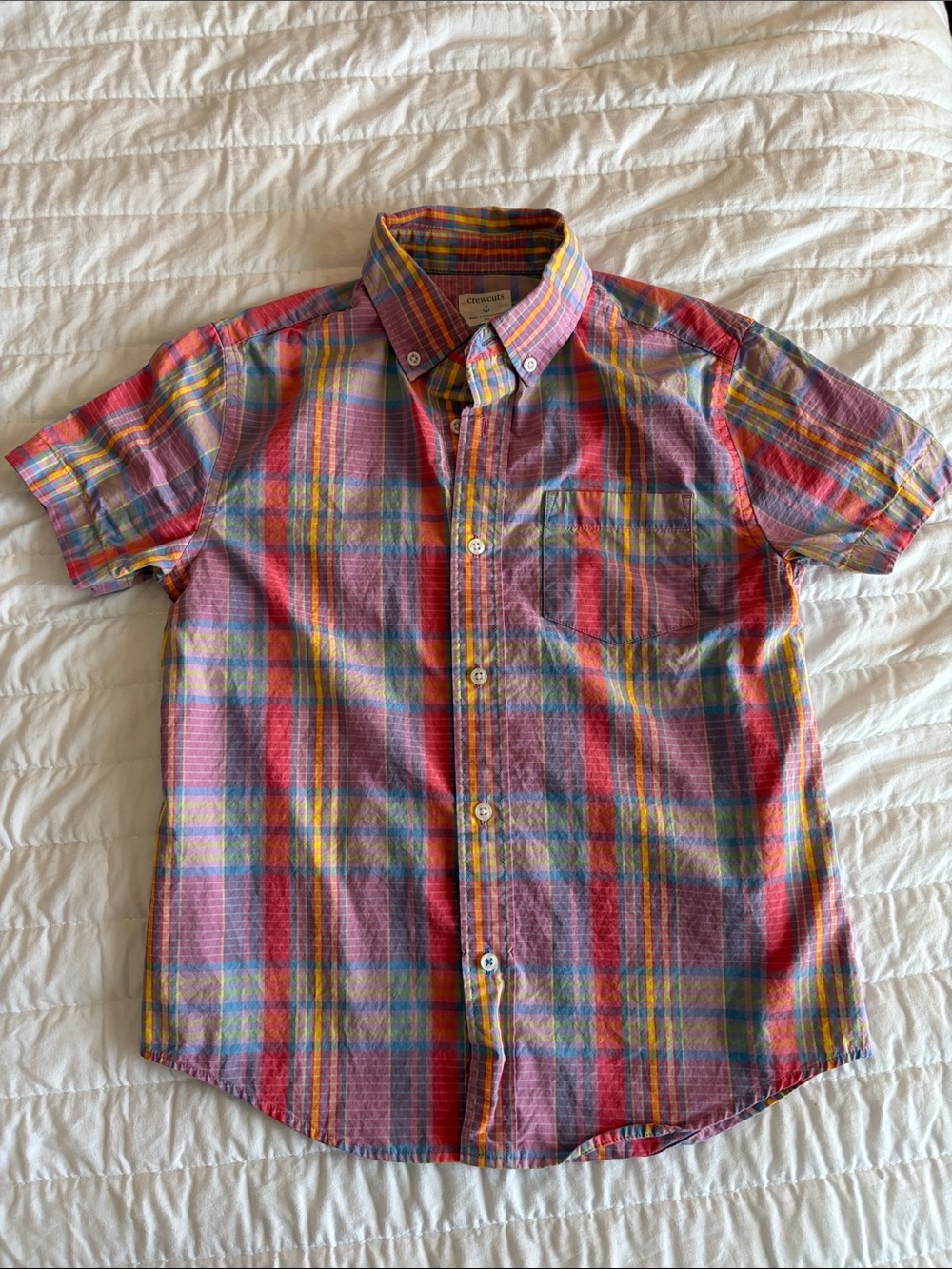 Crewcuts Plaid Short Sleeve Button-Down Shirt Like New